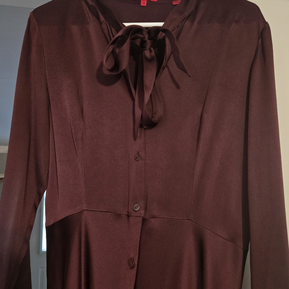 Hugo Boss, Button-down Burgundy Dress, Size 6 (38)